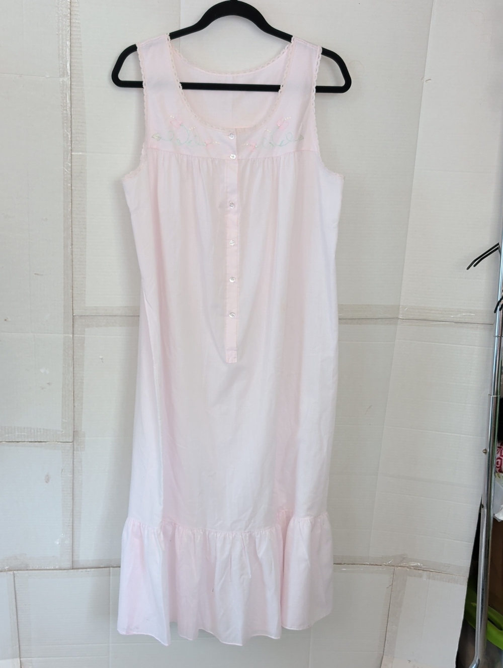 VTG Shadowline Women's Light Pink Nightgown Chemise SZ Medium Chic Comfy Fairy